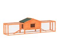 PawHut Wooden Rabbit Hutch Guinea Pig Hutch, Orange, 309 x 70 x 87cm