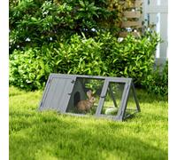 Pawhut Rabbit Hutch, Wooden Guinea Pig Hutch With Run And Doors