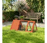 Pawhut Rabbit Hutch, Wooden Guinea Pig Hutch With Run And Doors, Orange