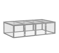 Pawhut Rabbit Run Wooden Rabbit Hutch Cage 6ft with Wire Mesh, Openable Roof, Play Space for Outdoor, 181 x 100 x 48 cm, Grey