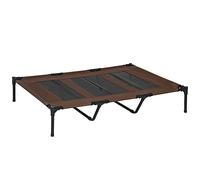 PawHut Raised Dog Bed Cooling Elevated Pet Cot with Breathable Mesh for Indoor Outdoor Use Brown, XX Large, 122 x 92 x 23cm