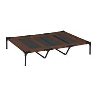 Pawhut Raised Dog Bed Cooling Elevated Pet Cot Xx Large 122 X 92 X 23Cm In Brown Brown