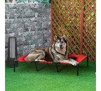 Pawhut Raised Dog Bed Cooling Elevated Pet Cot Xx Large 122 X 92 X 23Cm In Red Red