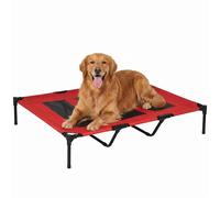 PawHut Raised Dog Bed Cooling Elevated Pet Cot XX Large Red 122x92x23cm