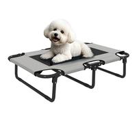 PawHut Raised Dog Bed for Small Medium Dogs 75 x 51 x 18 cm Light Grey