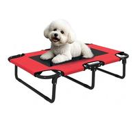 Pawhut Raised Dog Bed With Breathable Mesh For S & M Dogs In Red Red