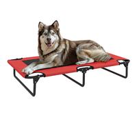 PawHut Raised Dog Bed, Portable Elevated Pet Cot with Breathable Mesh for Indoor Outdoor, for Large Dogs, 107 x 61 x 20 cm, Red