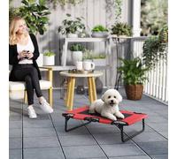 Pawhut Raised Dog Bed With Breathable Mesh For S & M Dogs In Red Red