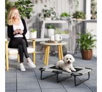 PawHut Raised Dog Bed with Breathable Mesh for S & M Dogs, Light Grey