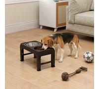 PawHut Raised Dog Bowl, Foldable Elevated Dog bowls, 4 Heights Adjustable