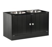 PawHut Raised Dog Bowls for Large Dogs Pet Feeding Station, Black
