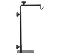 PawHut Reptile Lamp Stand, Adjustable Height and Width Heat Lamp for Reptile Amphibian Terrariums, Light Stand with Hook Hanging Steel Base - Black