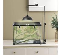 Pawhut Reptile Lamp Stand Adjustable Lamp Holder W/ Hook Hanging For Reptile Terrarium In Black Black
