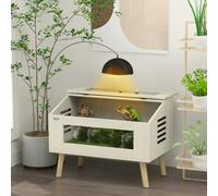 PawHut Reptile Terrarium, 111L Snake Vivarium with Tempered Glass Windows - Oak - Particle Board, Tempered Glass - 1