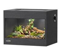 PawHut Reptile Terrarium, High-Strength Reptile Vivarium with Sliding Glass Doors, Secure Lock and Top Ventilation, Tarantula Enclosure for Bearded Dragon, Snake and Gecko, 60 x 45 x 45 cm, Black