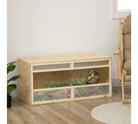 Pawhut Reptile Terrarium Vivarium Reptile Habitat W/ Sliding Doors For Lizards In Brown Brown