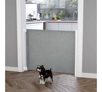 Pawhut Retractable Pet Safety Gate, Folding Stair Barrier, Guard Door, Grey