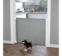 Pawhut Retractable Safety Gate Folding Pet Barrier, For Doorways, Staircases In Grey Grey