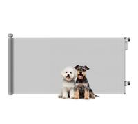 Pawhut Retractable Stair Gate, Dog Gate Extends Up To 180 Cm Wide, Grey Grey