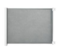 Pawhut Retractable Safety Gate Folding Pet Barrier, For Doorways, Staircases In Grey Grey