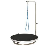 PawHut Rotatable Pet Grooming Table with Adjustable Arm Non-Slip Tabletop Safety Leash