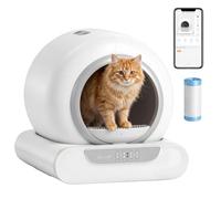 PawHut Self Cleaning Cat Litter Tray, APP Control, 65L Extra Large Capacity | Automatic Cat Litter Tray, 9L Waste Bin, Lower Entry, Anti-pinch, Odour Free, Smart Robot Box for Multi & Big Kittens