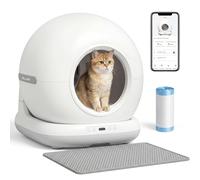 PawHut Self Cleaning Cat Litter Tray, App Control, 72L Extra Large Automatic Cat Litter Box for Multiple Cats, Anti-Pinch, Odor & Noise Control, Deodorant Gel, Litter Mat, 1 Roll Rubbish Bag