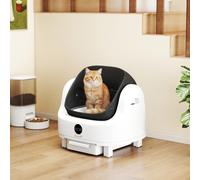 PawHut Self Cleaning Cat Litter Tray with Integrated Security Protection
