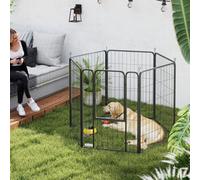 Pawhut Six-Panel Dog Playpen With Door, For Indoor, Outdoor, 100Cm Tall