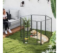 PawHut 6 Panels Dog Playpen with Secure Door for Indoor Outdoor, 100cm High