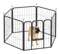 PawHut Six-Panel Dog Playpen with Door, for Indoor, Outdoor, 60cm Tall