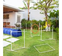 Pawhut Six-Piece Dog Agility Equipment Set With 3M Tunnel W/ Carry Bag