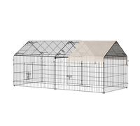 PawHut Small Animal Cage with Cover for Bunny, Chinchilla, Guinea Pig, Beige