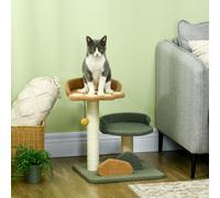 PawHut Small Cat Tree with Scratching Posts 2 Beds Toy Ball Indoor, Multi