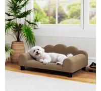 PawHut Dog Sofa Bed - Cat Sofa with Backrest - Armrest - for Small Dogs - Brown | TJ Hughes