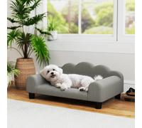 PawHut Dog Sofa Bed - Cat Sofa with Backrest - Armrest - for Small Dogs - Grey | TJ Hughes