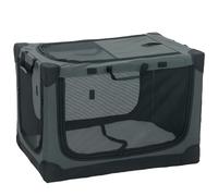 PawHut Soft Dog Crate Pet Travel Crate 76 x 54 x 54 cm with Removable Pad Mesh Window Army Green