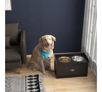 Pawhut Stainless Steel Raised Dog Bowl W/ 21L Storage Drawer, For Large Dogs