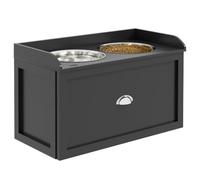 PawHut Stainless Steel Raised Dog Bowls, for Large Breeds, Black