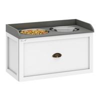 PawHut Stainless Steel Raised Dog Bowls, for Large Breeds, White