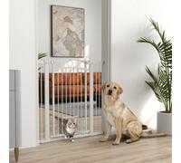 Pawhut Stair Gate With Cat Door, Adjustable Width, 76-104Cm And 106Cm Tall