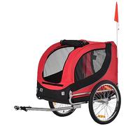PawHut Steel Dog Bike Trailer for Bicycle Kit Red and Black