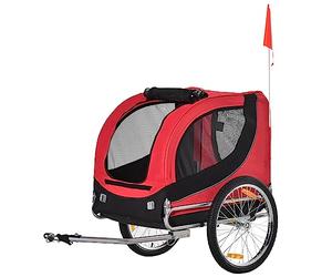 PawHut Steel Dog Bike Trailer for Bicycle Kit Red and Black