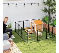 Pawhut Steel Dog Pen, 12-Panel Puppy Pen For Small Dogs, 60Cm High, Black