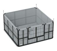 PawHut Steel Dog Whelping Box with Washable Whelping Pad, Wind-Resistant Cloth, for Small, Medium Dogs, 122 x 122 x 60cm