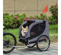 PawHut Steel Pet Bicycle Trailer 2 Wheel Jogger Carrier Grey