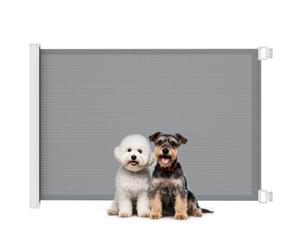 PawHut Teslin Automatic Retractable Pet Safety Barrier 1.15L x 0.83H m Metal Grey