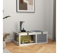 Pawhut Tortoise Enclosure W/ Run, Lamp Holder, Pull Out Trays, Hideaway