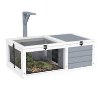 Pawhut Tortoise Enclosure W/ Run, Lamp Holder, Pull Out Trays, Hideaway