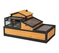 PawHut Tortoise House 3-Room Tortoise Enclosure 59H x 112L x 65Wcm Yellow